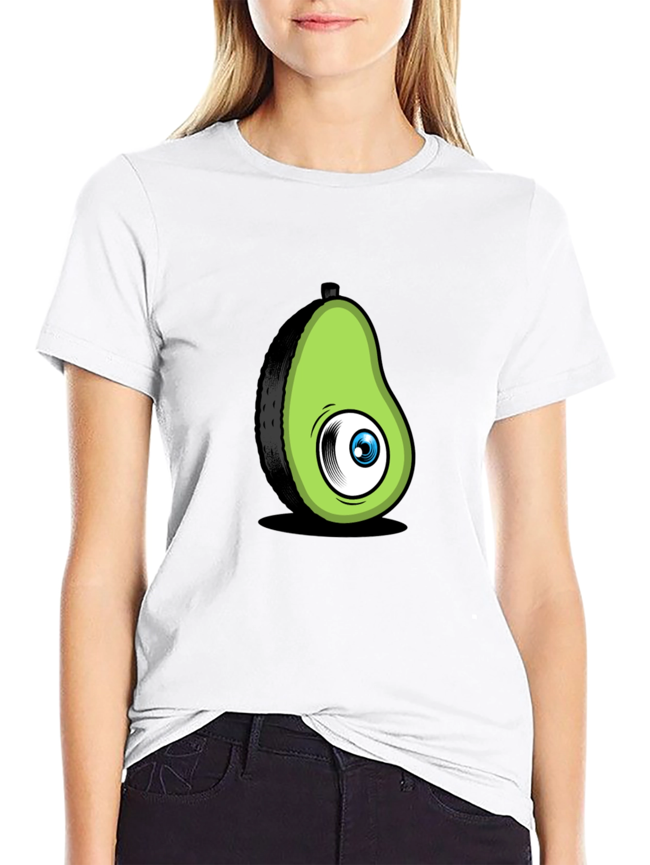 Avocado Eye Black T-Shirt Funny Graphic Tee