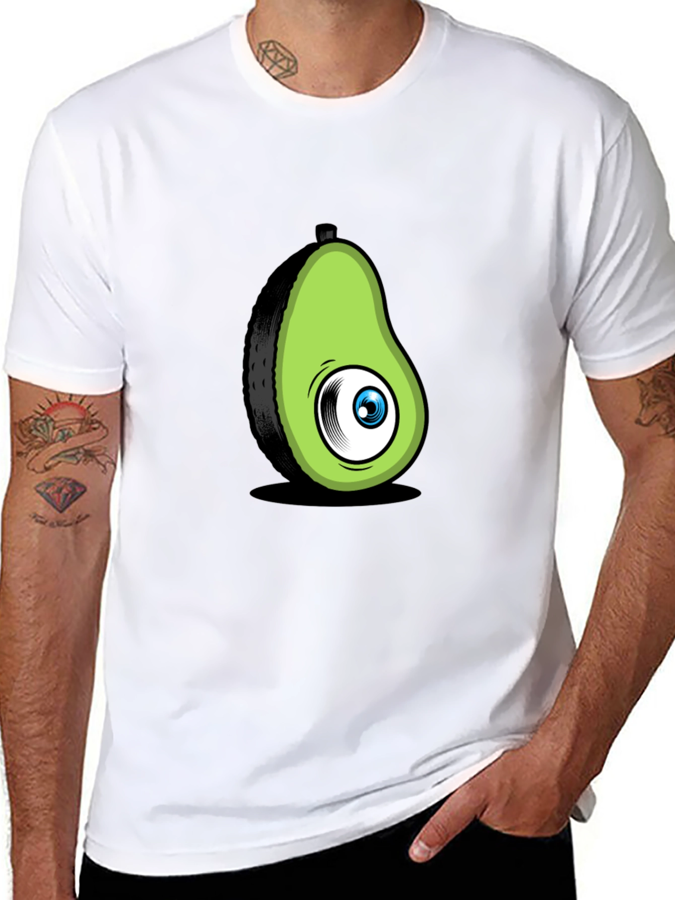 Avocado Eye Black T-Shirt Funny Graphic Tee