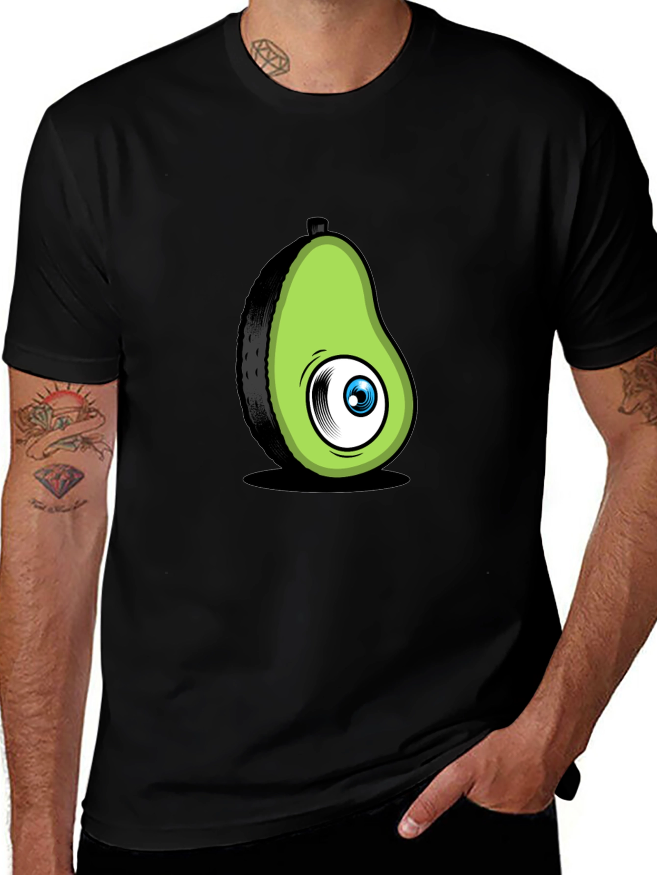 Avocado Eye Black T-Shirt Funny Graphic Tee