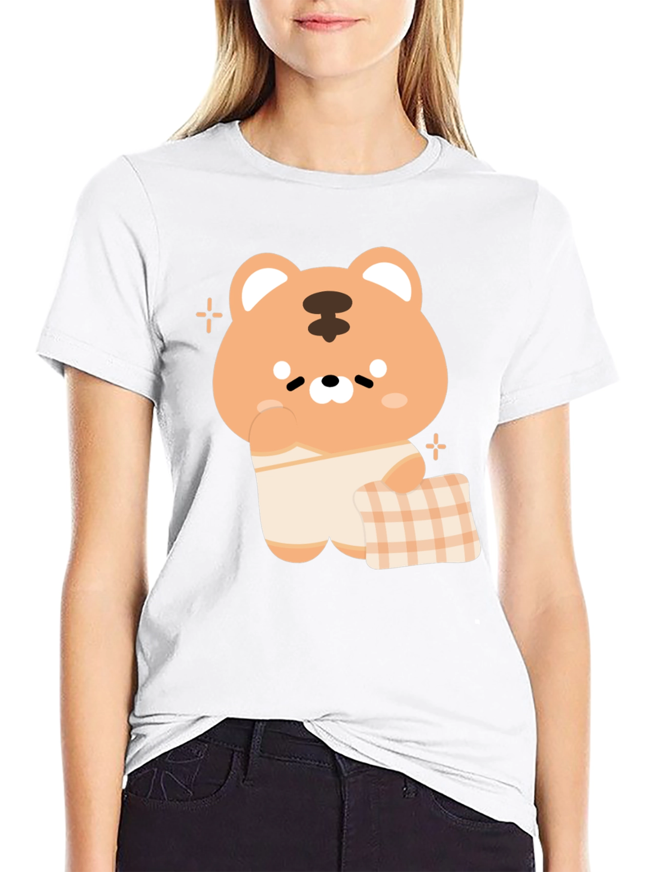 Cute Tiger Graphic Tee - Black