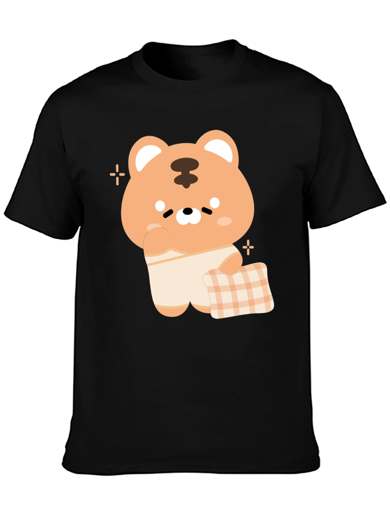 Cute Tiger Graphic Tee - Black