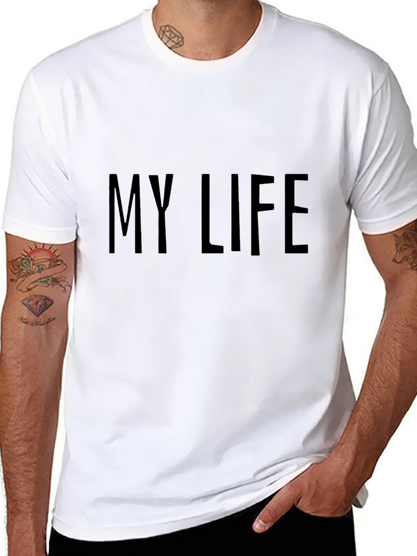 My Life Black Graphic Tee - Mens Casual Wear