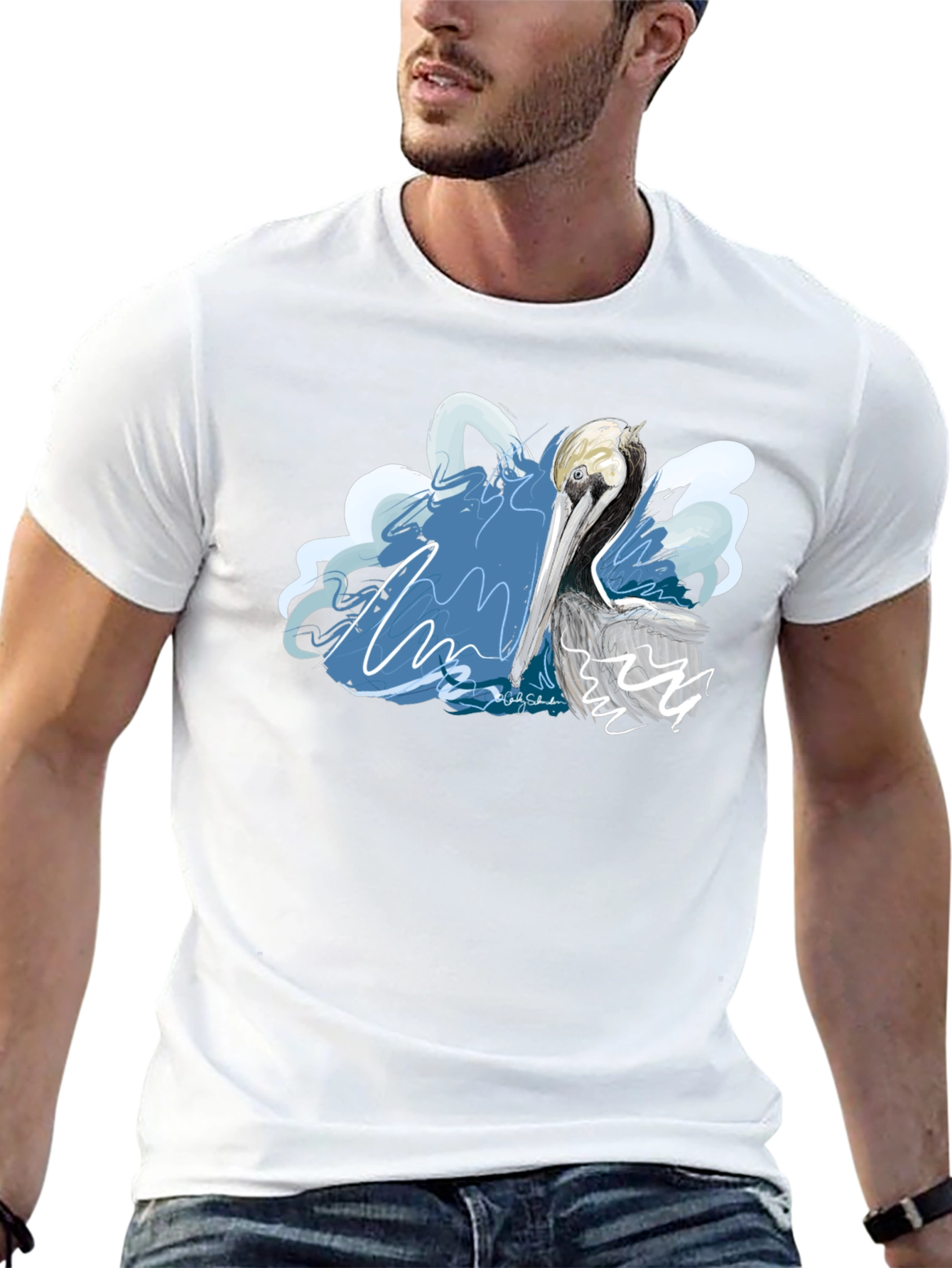 Pelican Graphic T-Shirt - Artistic Design