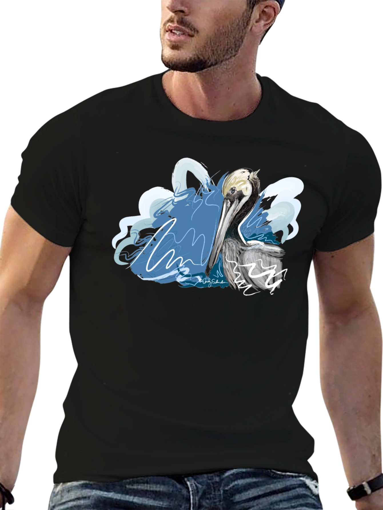 Pelican Graphic T-Shirt - Artistic Design
