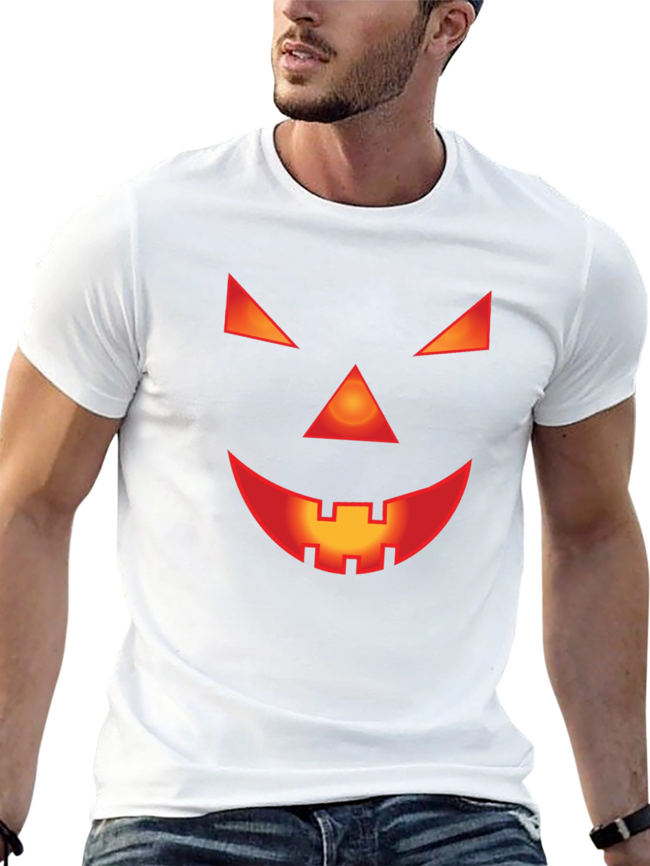 Spooky Jack-O-Lantern Face Black T-Shirt