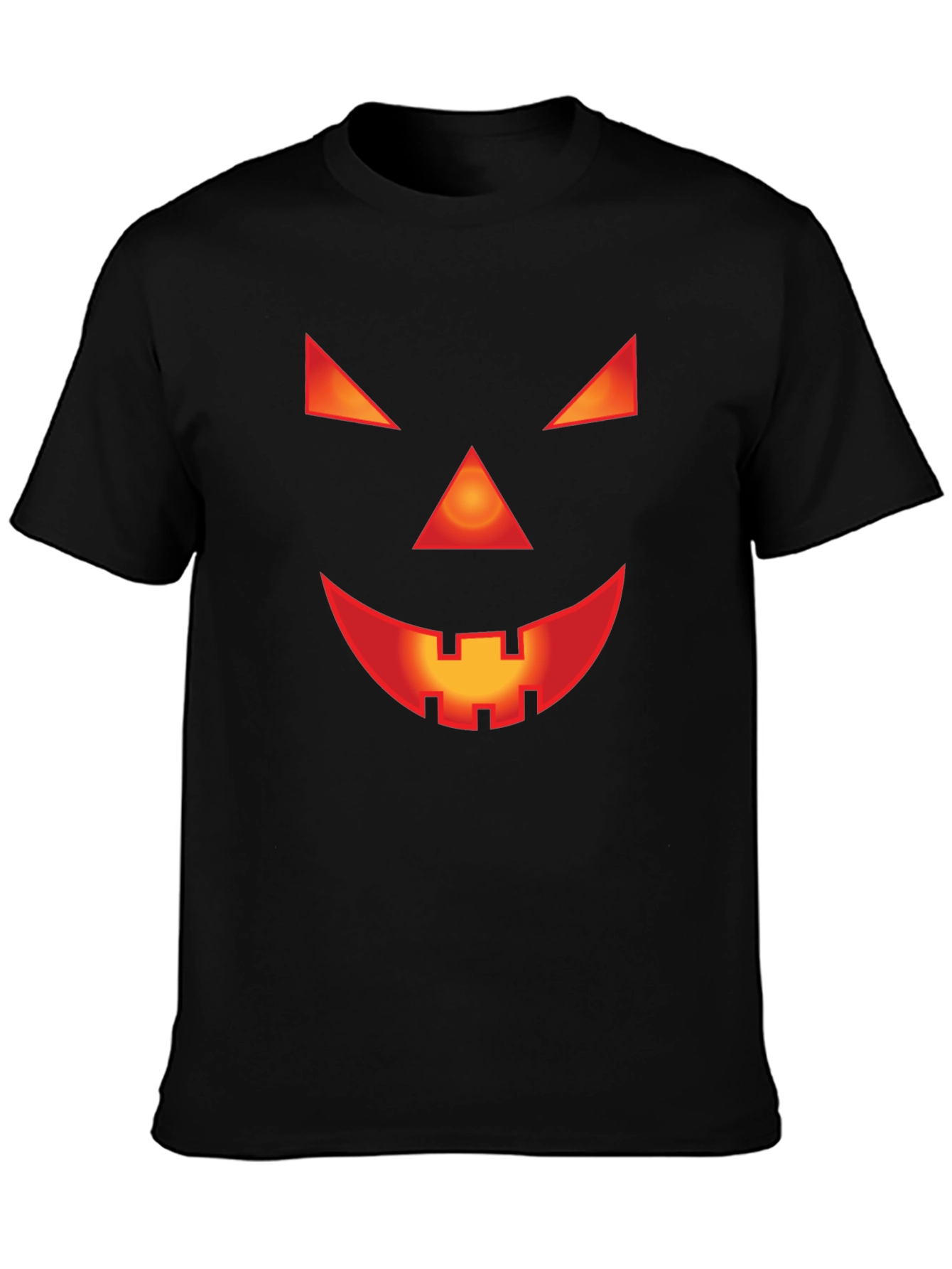Spooky Jack-O-Lantern Face Black T-Shirt