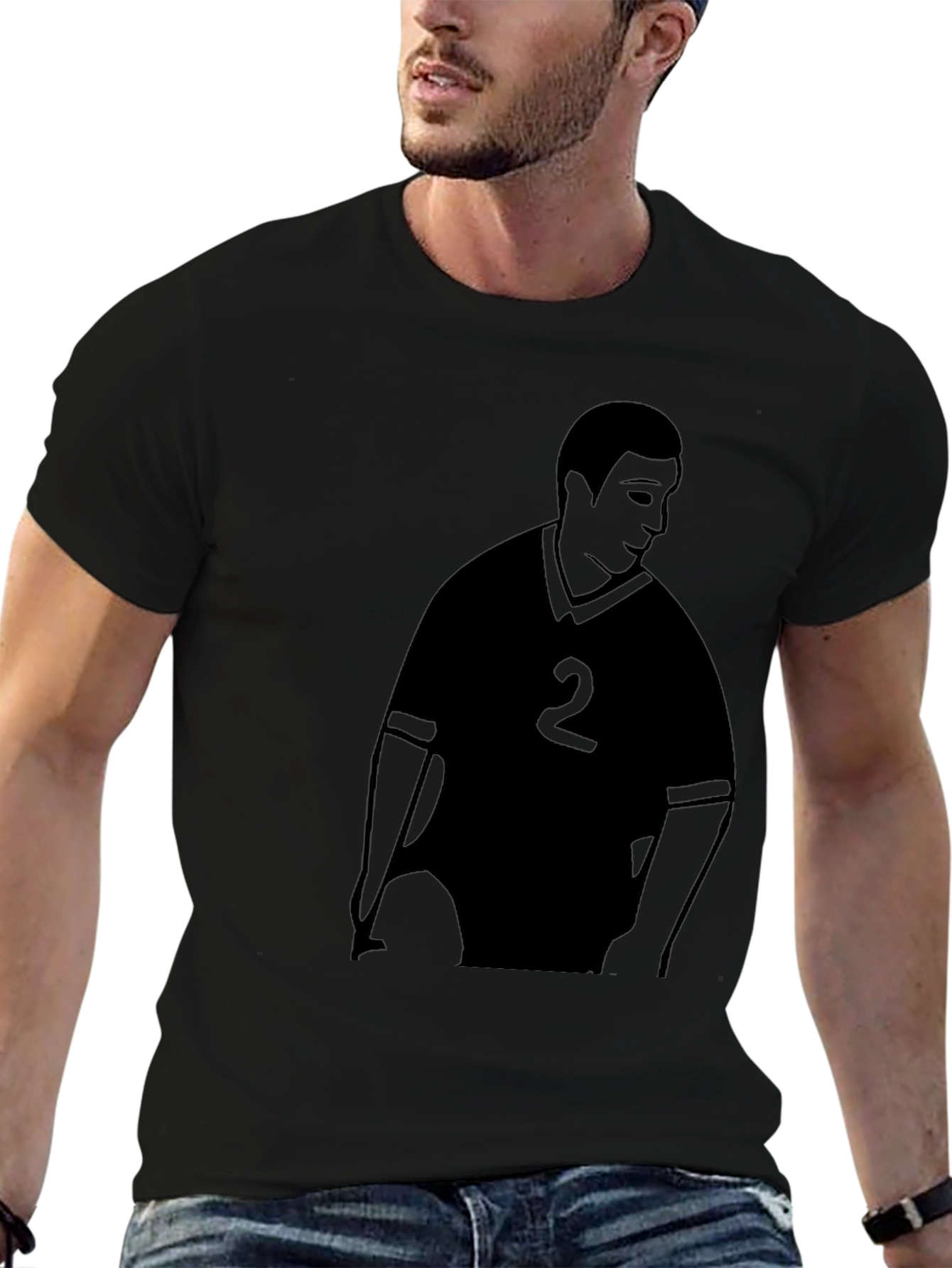 Mens Graphic Tee - Soccer Player Number 2