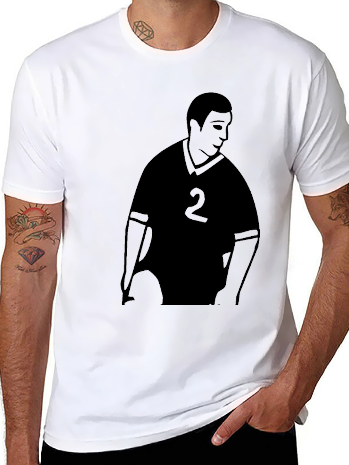 Mens Graphic Tee - Soccer Player Number 2