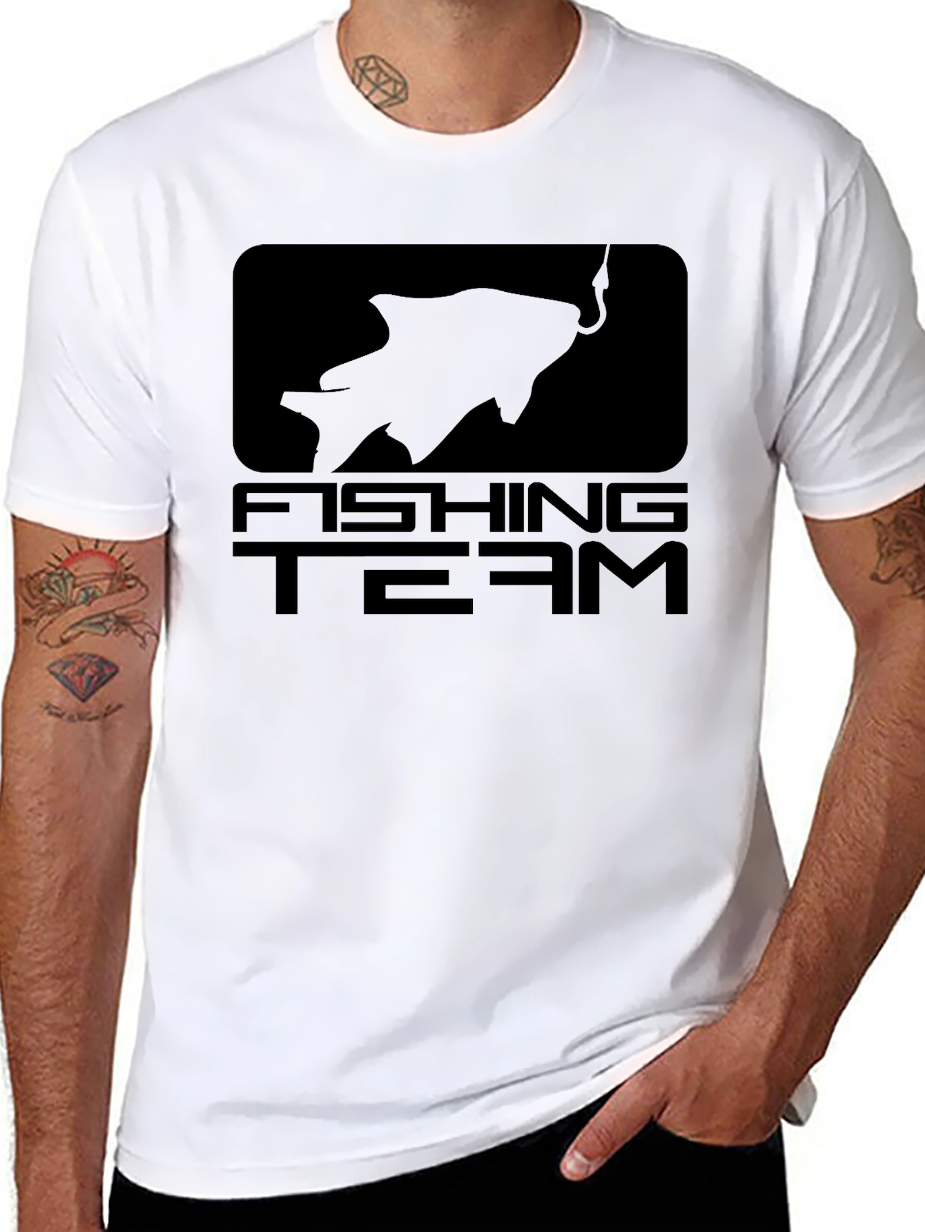 Fishing Team Graphic Black T-Shirt