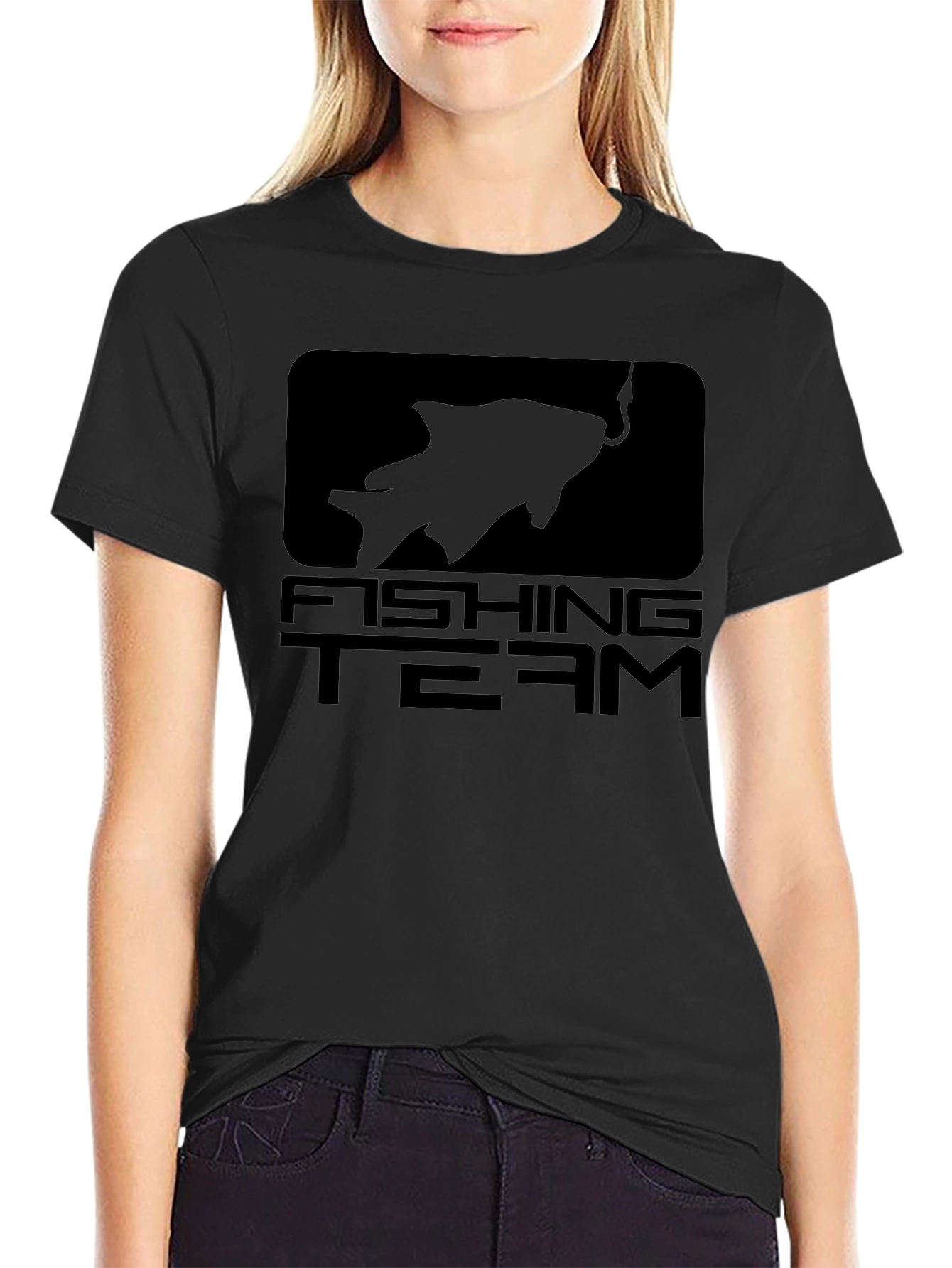 Fishing Team Graphic Black T-Shirt