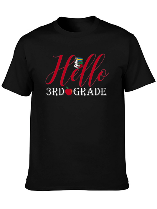 Hello 3rd Grade T-Shirt Back to School Teacher Student Tee