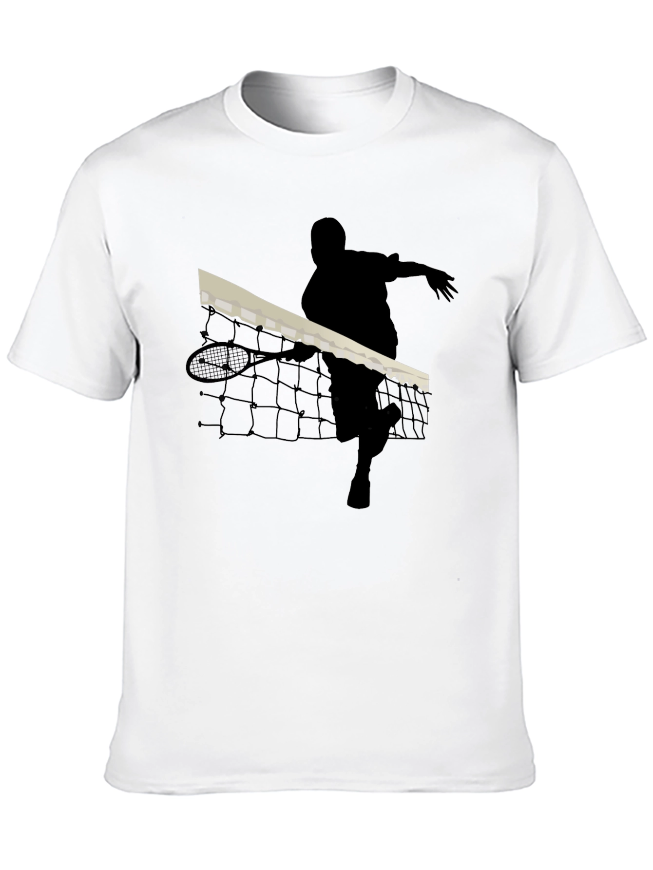 Tennis Player Silhouette Black T-Shirt