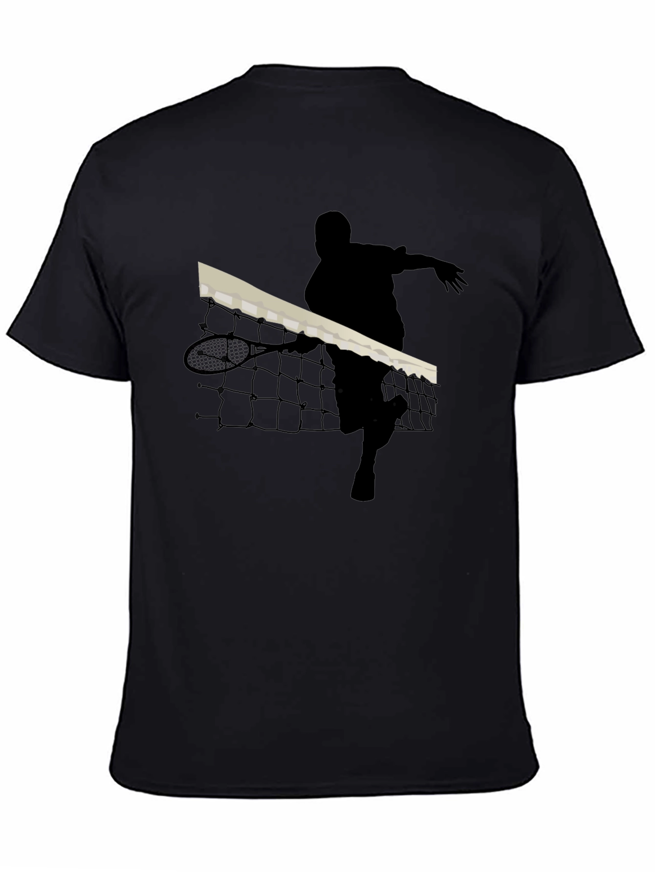 Tennis Player Silhouette Black T-Shirt