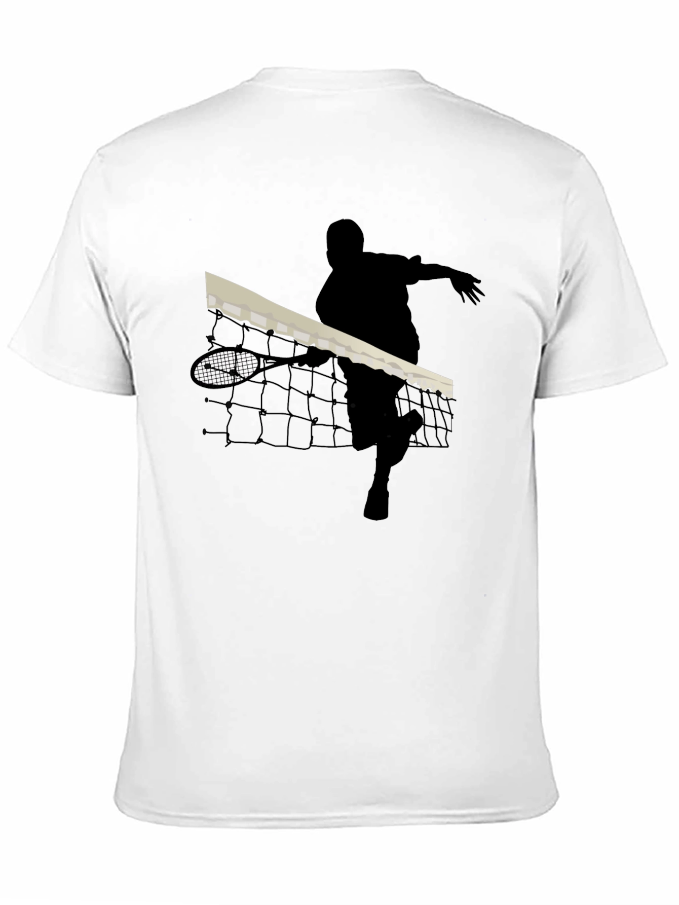 Tennis Player Silhouette Black T-Shirt