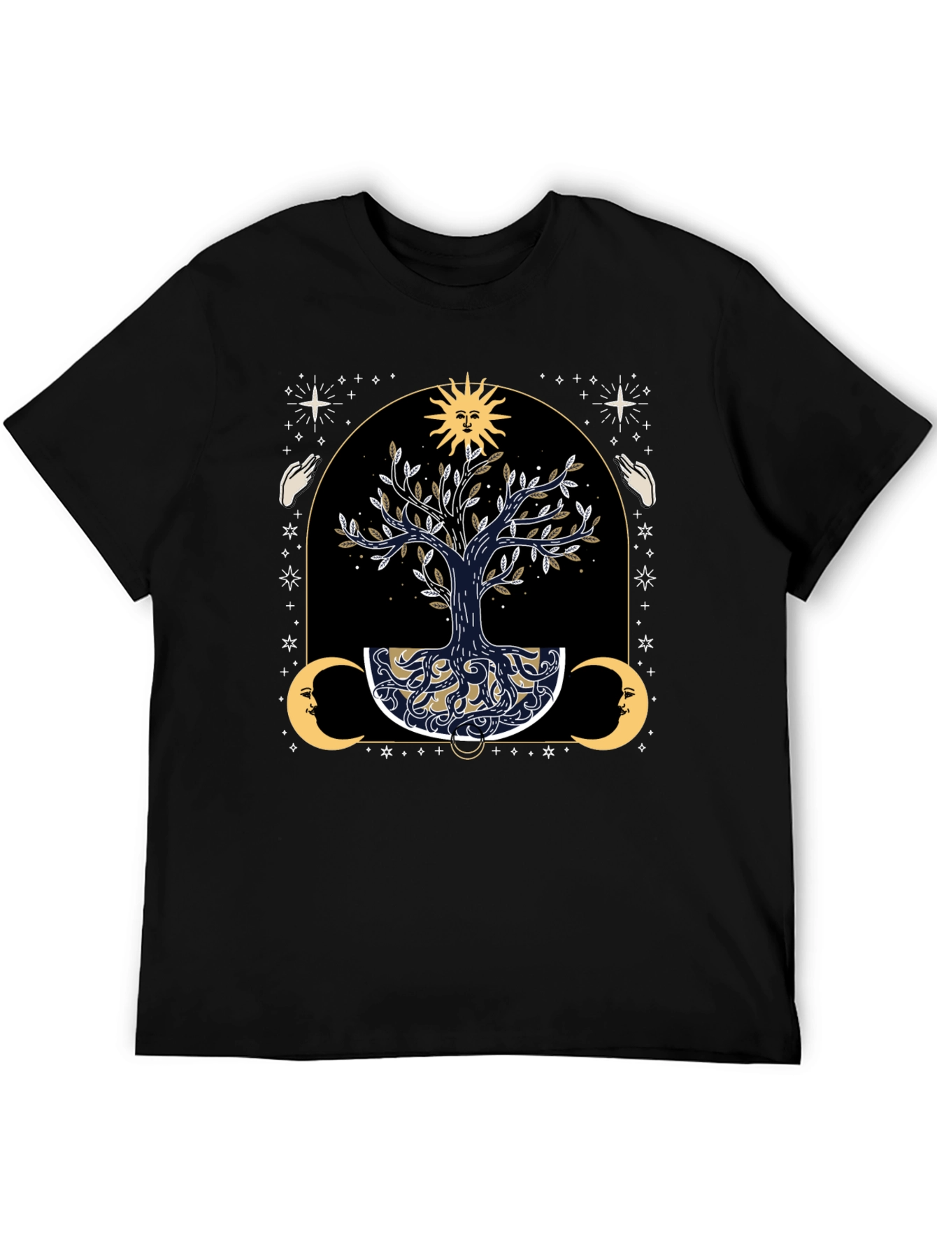 Mystical Tree of Life Graphic Tee - Black