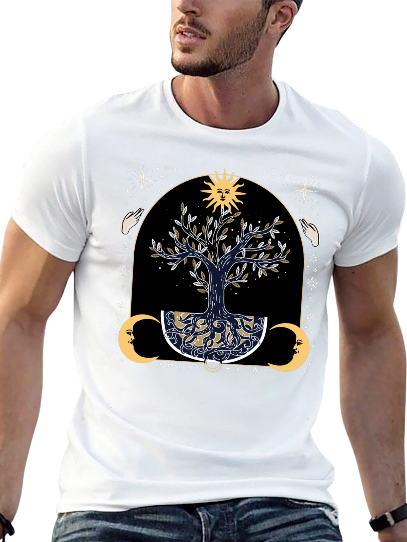 Mystical Tree of Life Graphic Tee - Black