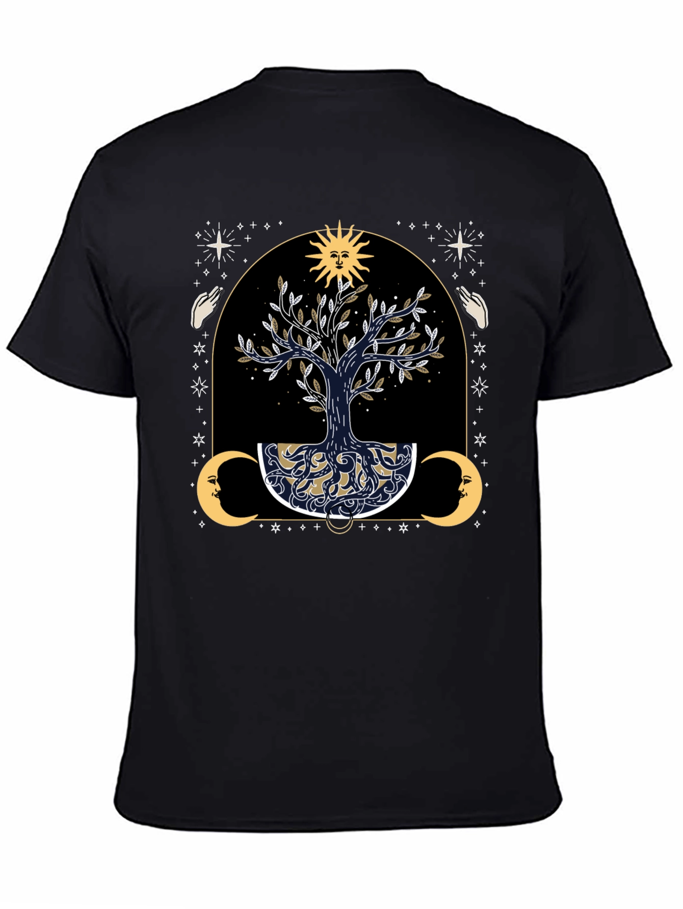 Mystical Tree of Life Graphic Tee - Black