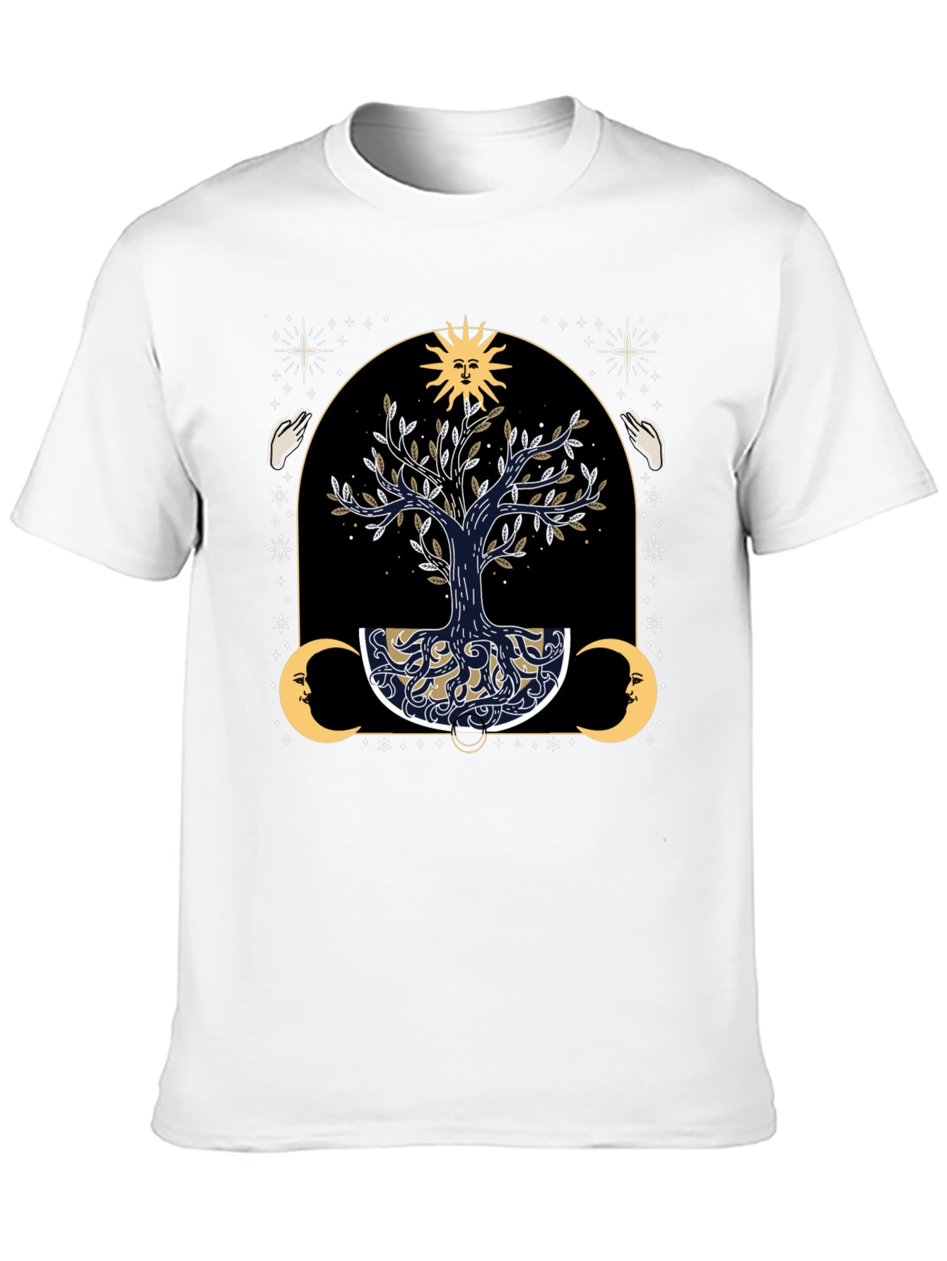 Mystical Tree of Life Graphic Tee - Black