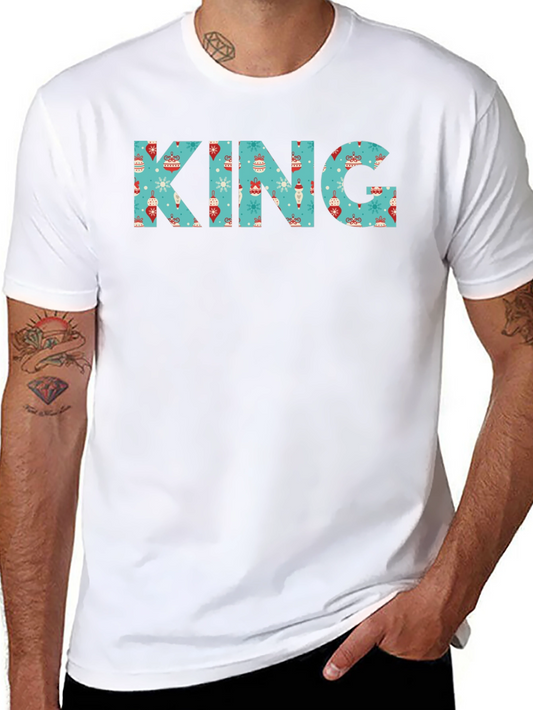 King Christmas Pattern T-Shirt - Holiday Apparel