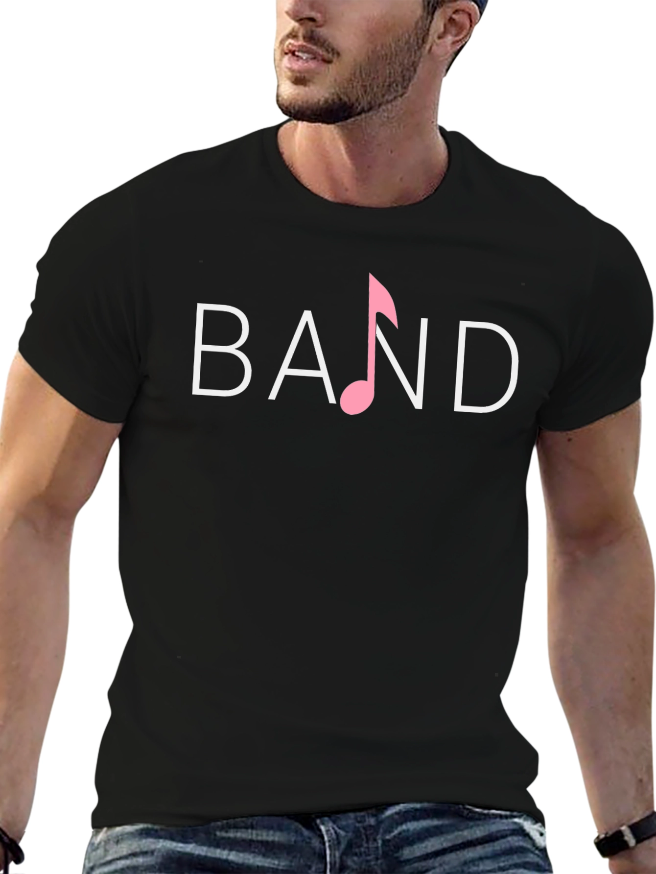 Band Music Note Graphic Tee - Classic Black T-Shirt