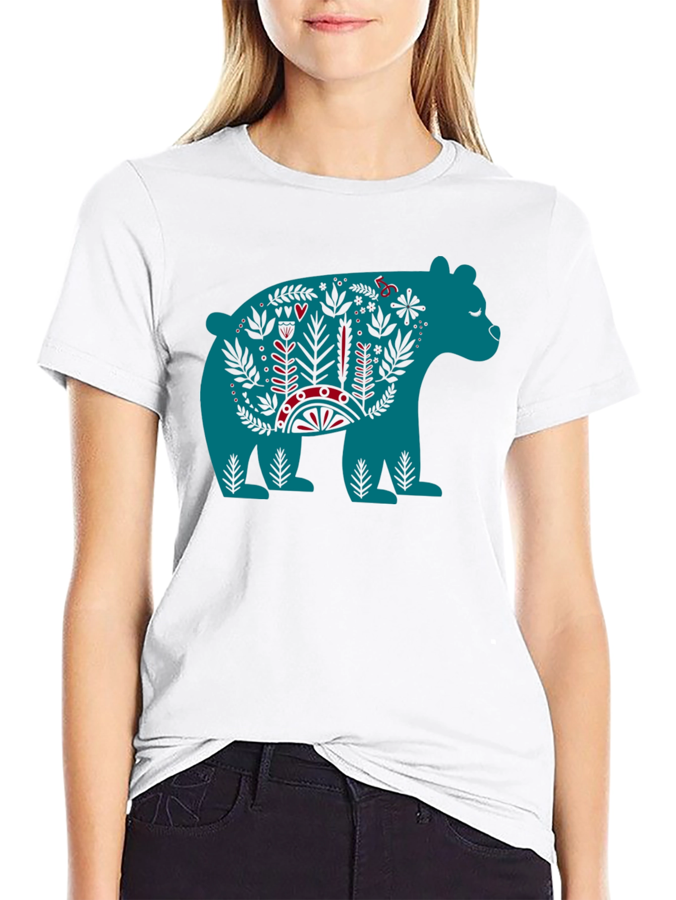 Folklore Bear Graphic Tee - Unique Design