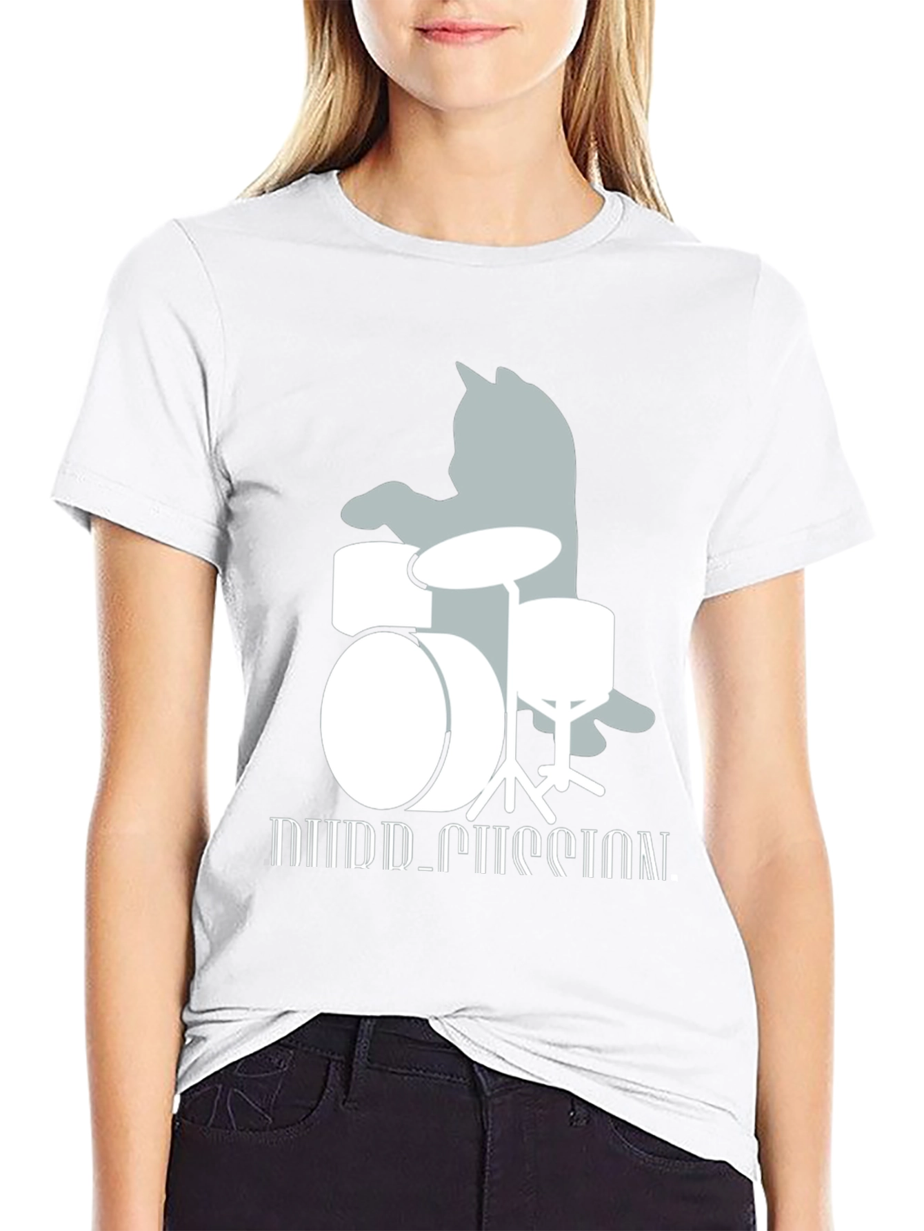 Cat Drummer T-Shirt: Playful Music Lover Tee