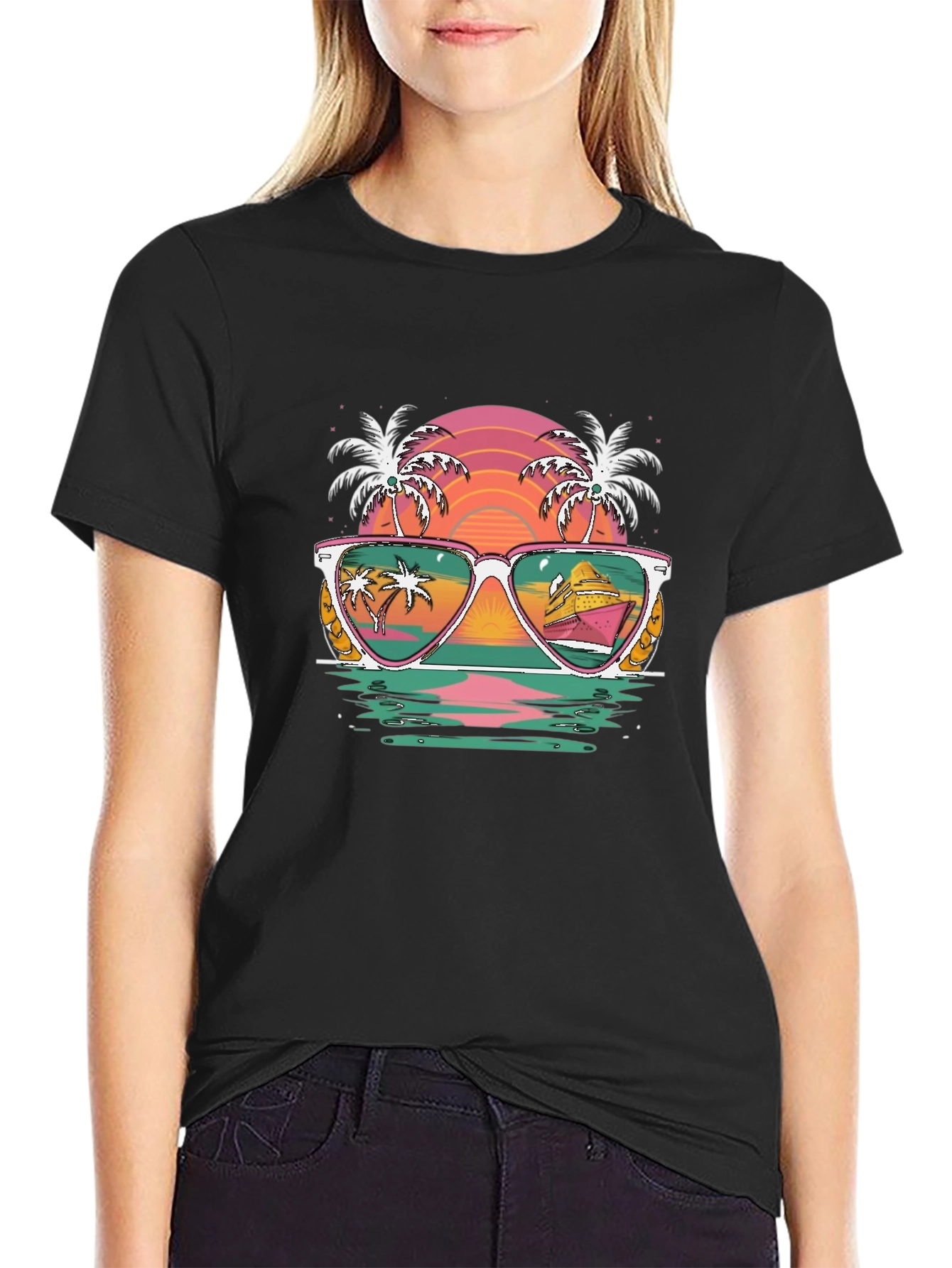 Retro Beach Sunglasses Graphic Tee
