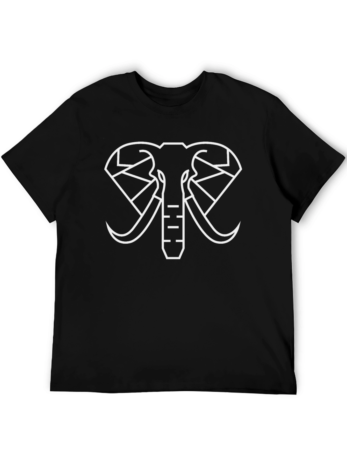 Geometric Elephant Tee - Modern Black T-Shirt