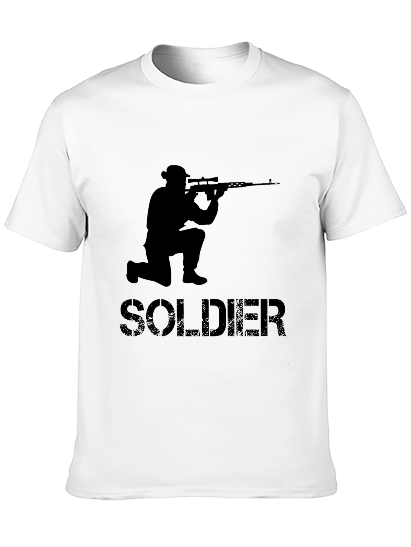 Soldier Graphic T-Shirt - Tactical Style Black Cotton Tee