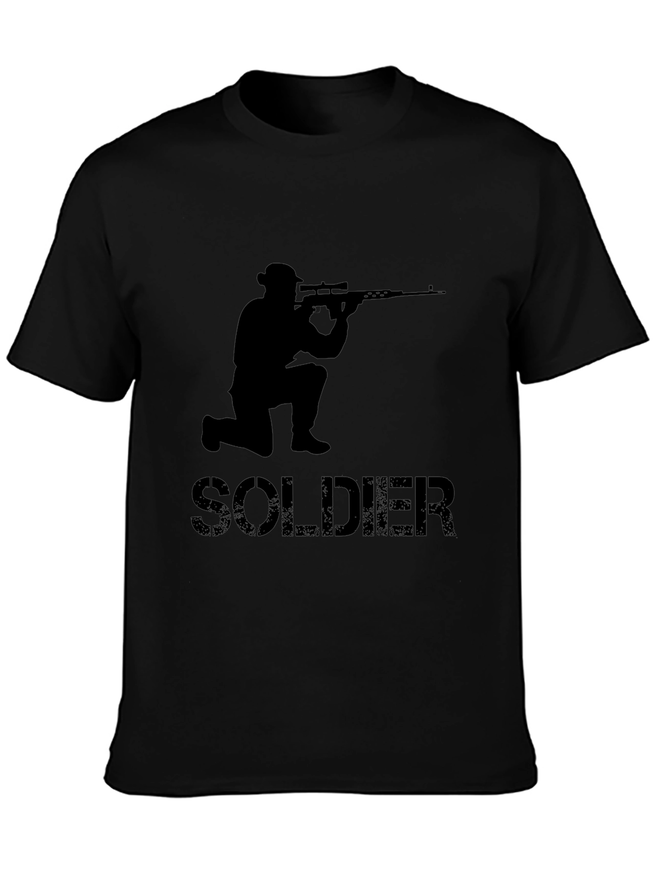 Soldier Graphic T-Shirt - Tactical Style Black Cotton Tee