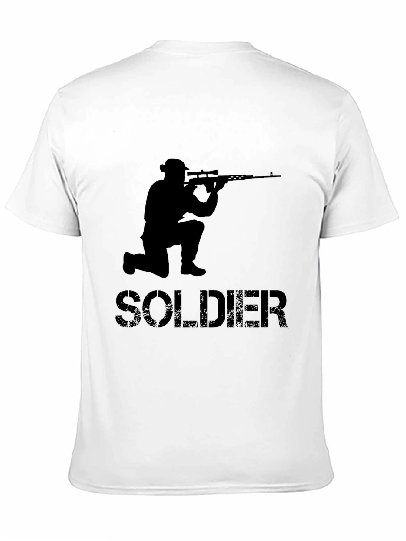 Soldier Graphic T-Shirt - Tactical Style Black Cotton Tee