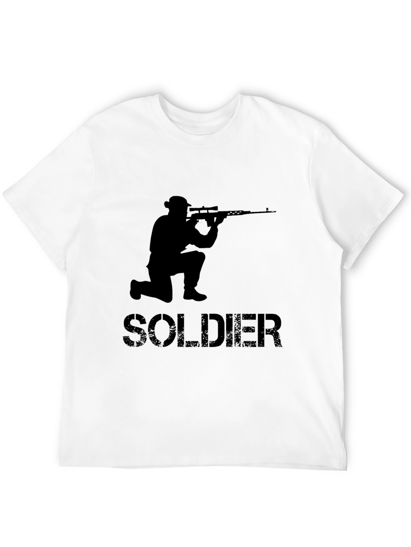Soldier Graphic T-Shirt - Tactical Style Black Cotton Tee