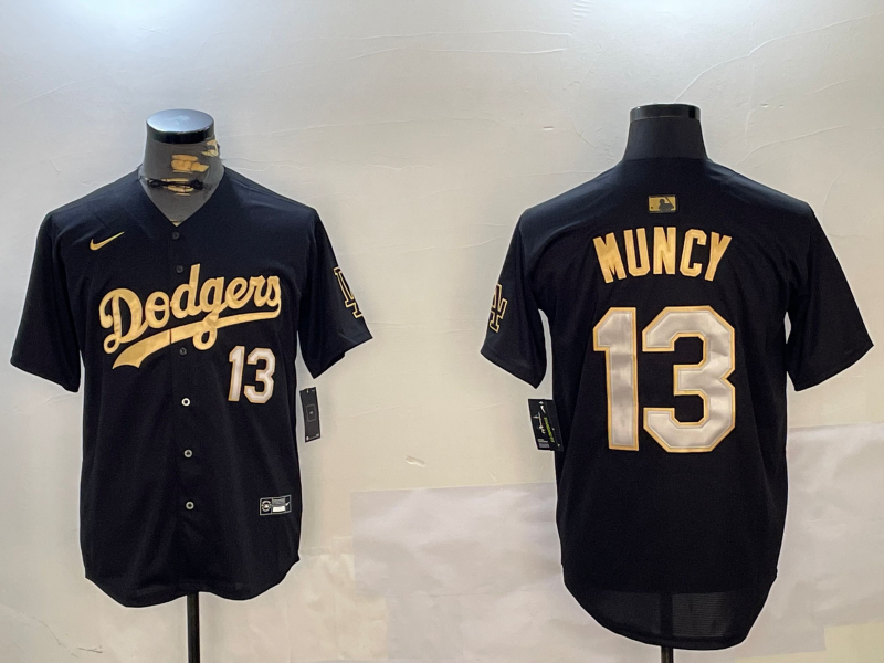 Men's Los Angeles Dodgers Max Muncy #13 Black Game Jerseys