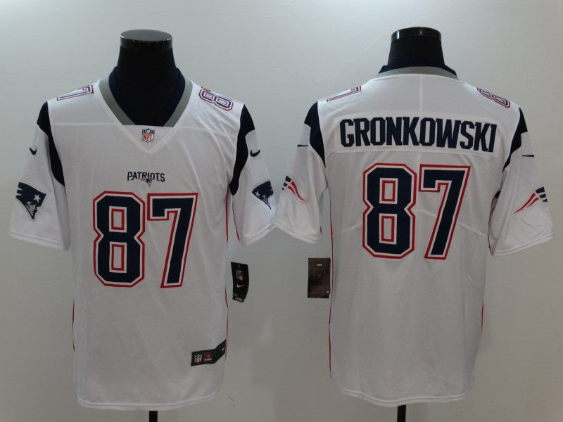 Men's New England Patriots Rob Gronkowski #87 White Game Jerseys