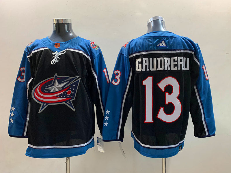 Men's Columbus Blue Jackets Johnny Gaudreau #13 Navy Home Breakaway Player Jerseys