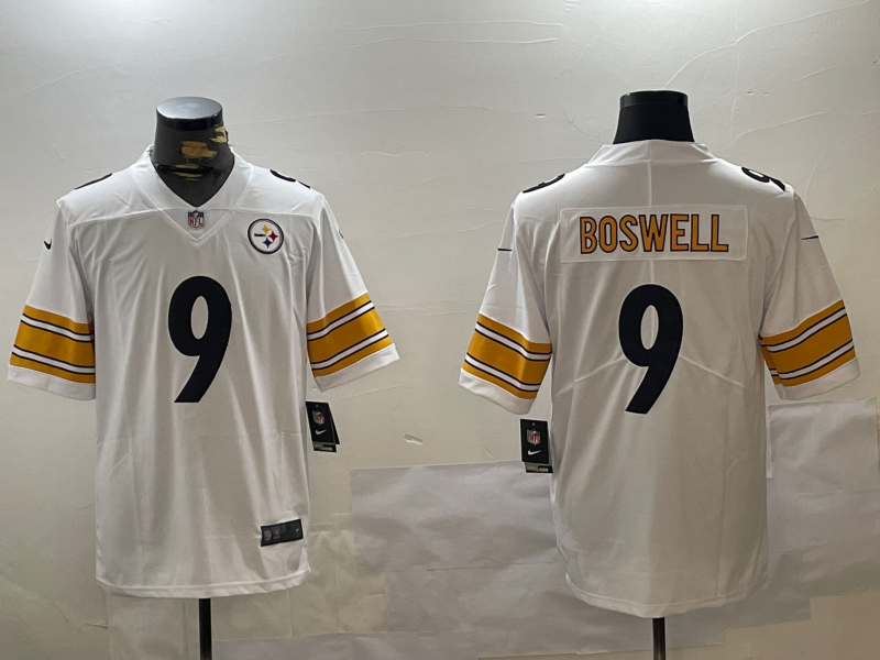 Men's Pittsburgh Steelers Chris Boswell #9 White Game Jerseys