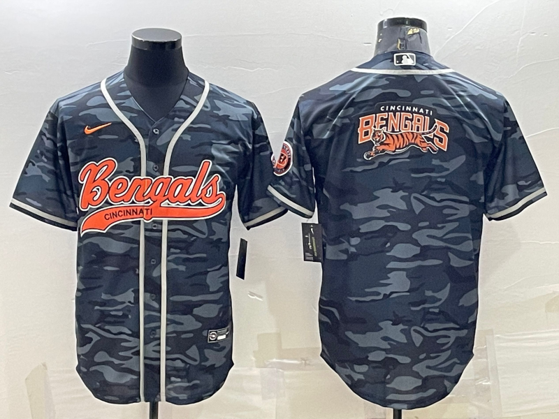 Men's Cincinnati Bengals Grey Camouflage Fashion Jerseys