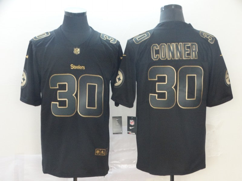 Men's Pittsburgh Steelers #30 James Conner Black Game Jerseys