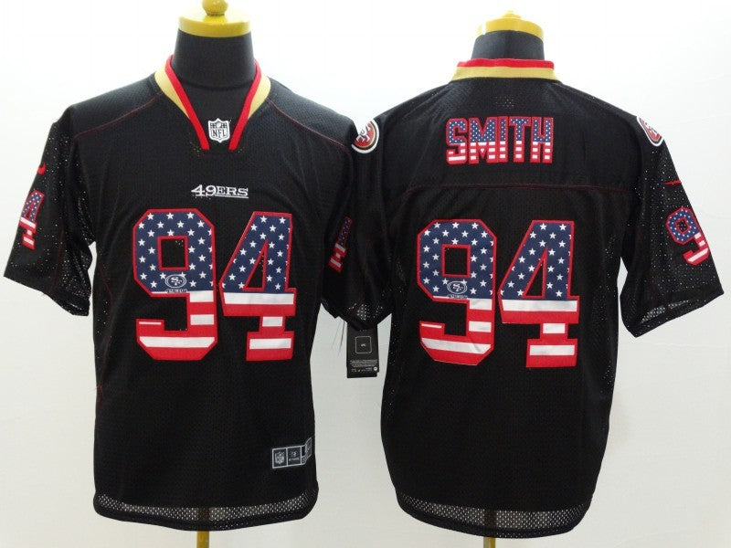 Men's San Francisco 49ers Justin Smith #94 Black Game Jerseys