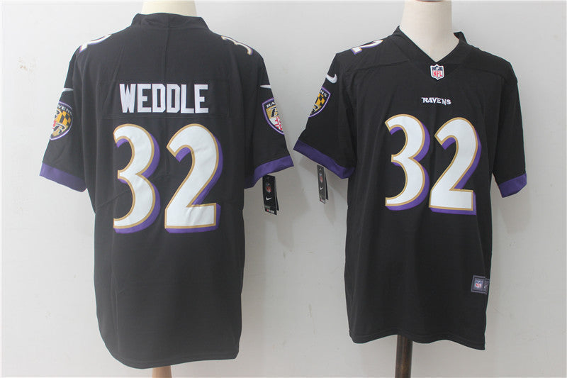 Men's Baltimore Ravens Eric Weddle #32 Black Game Jerseys