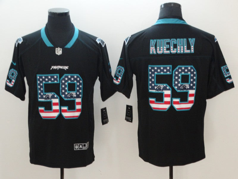 Men's Carolina Panthers Luke Kuechly #59 Black Authentic Game Jerseys