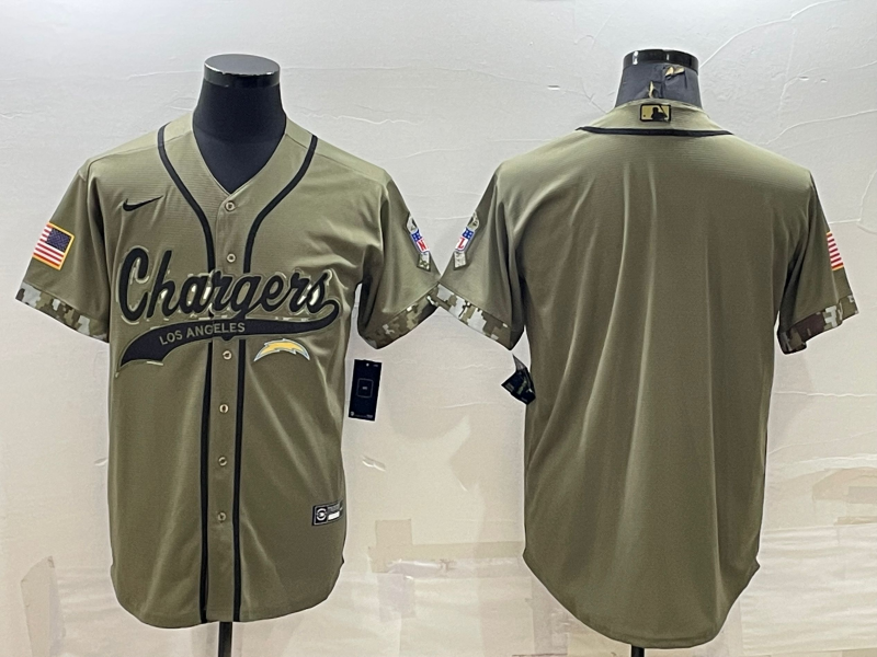 Men's Los Angeles Chargers Olive 2022 Salute To Service Limited Blank Jerseys