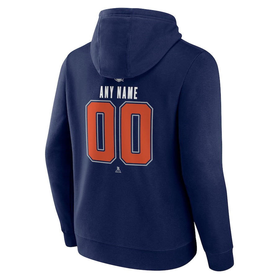 Men's Edmonton Oilers Navy 2025 Stanley Cup Final Custom Pullover Hoodie