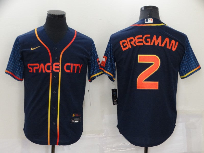 Men's Houston Astros Alex Bregman #2 Navy Space City Jerseys