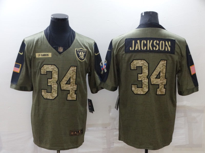 Men's Las Vegas Raiders Bo Jackson #34 Brown Alternate Game Jerseys