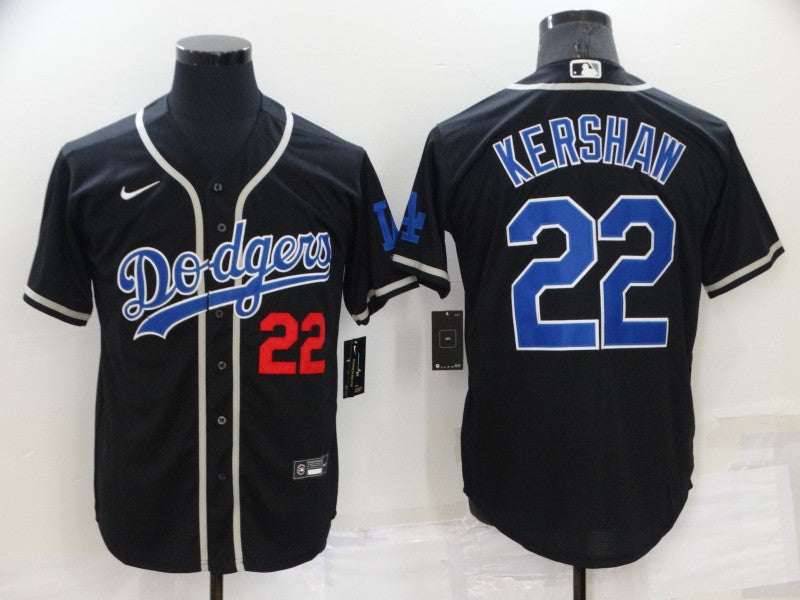 Men's Los Angeles Dodgers Clayton Kershaw #22 Black Game Player Jerseys