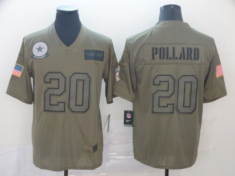 Men's Dallas Cowboys Tony Pollard #20 Brown Game Jerseys