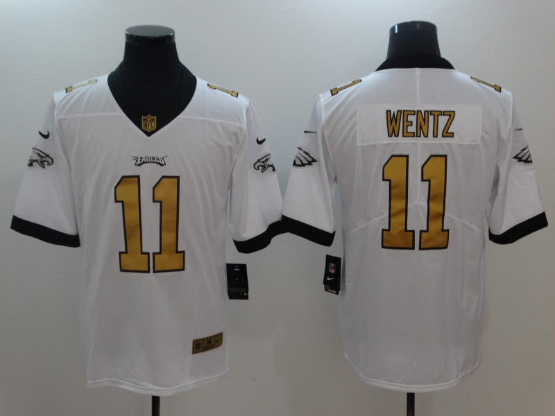 Men's Philadelphia Eagles Carson Wentz #11 White Game Player Jerseys