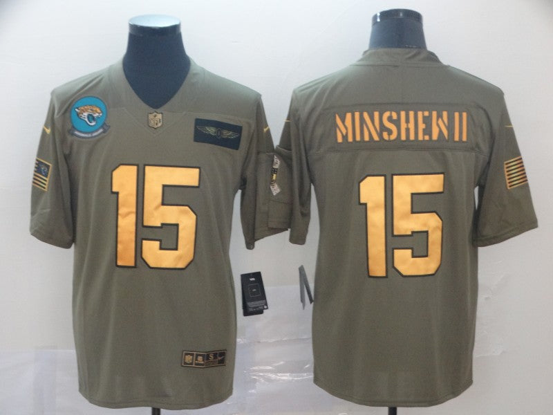 Men's Jacksonville Jaguars Gardner Minshew II #15 Brown Game Player Jerseys