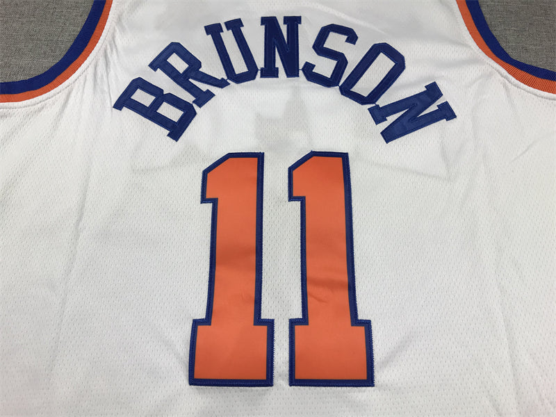Men's New York Knicks Jalen Brunson #11 White Swingman Jerseys - Association Edition